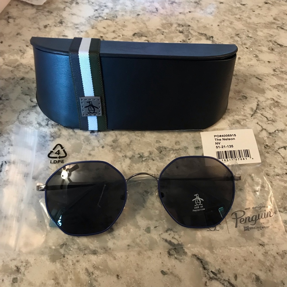 Original Penguin navy and silver Nelson sunglasses